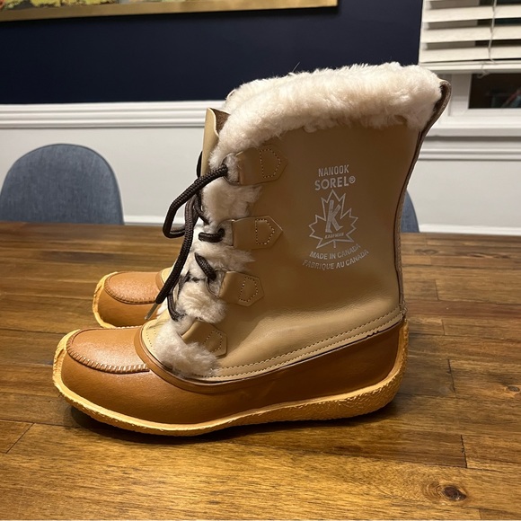 Sorel Nanook Wool Lined Snow Boots Unisex Like New 8 - Picture 1 of 7